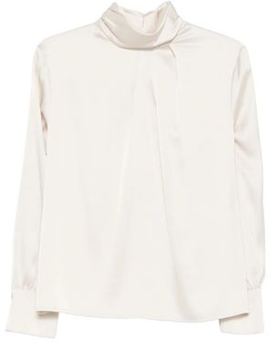 D.exterior High-neck Long-sleeve Top - ホワイト