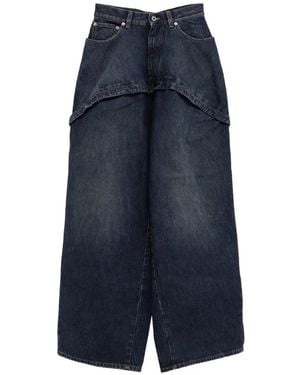 Loewe Wide-Leg-Jeans Im Layering-Look - Blau