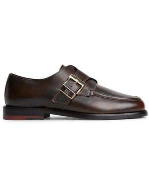 Tommy Hilfiger Buckle-Fastening Leather Derby Shoes - Brown