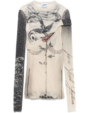 Jean Paul Gaultier メッシュ トップ - ホワイト