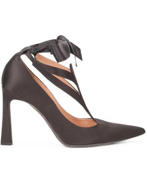 Alberta Ferretti Lace-Up Pointed-Toe Pumps - White