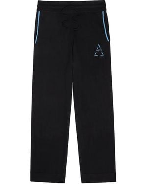 AN-Y1 Vita Logo-Intarsia Cashmere Track Trousers - Black