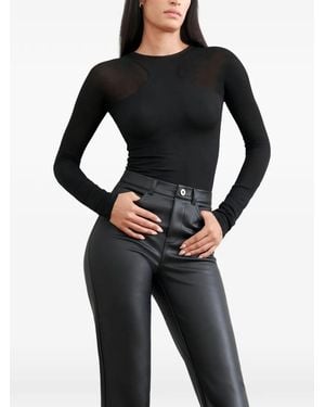 MARCELLA Yada Sheer-Panel Top - Black