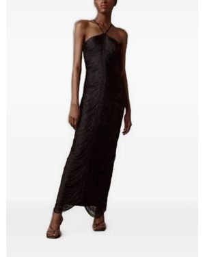 Eldorado Fringe-Trimmed Halterneck Maxi Dress - Black
