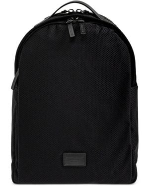 Giorgio Armani Logo-Patch Mesh Backpack - Black