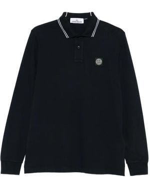 Stone Island Long-Sleeve Polo Shirt - Black