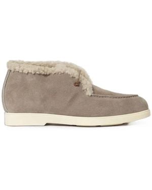 Fabiana Filippi Shearling-Trim Suede Mules - Multicolour
