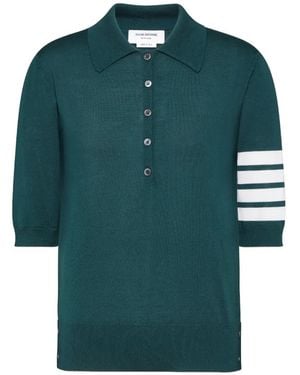 Thom Browne 4-Bar Wool Polo Shirt - Green
