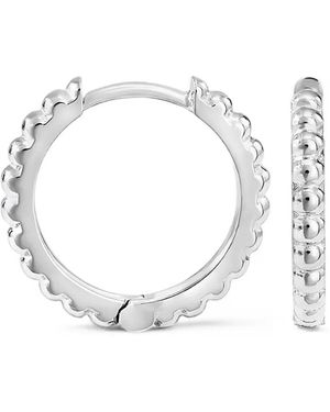 Dower & Hall Dotty Huggie Hoop Earrings - White