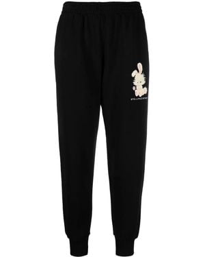 Stella McCartney Graphic-Print Tapered Track Trousers - Black