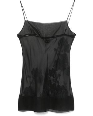 Carine Gilson Organza Babydoll Slip Dress - Black