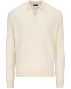 ZEGNA Long-Sleeve Polo Shirt - White