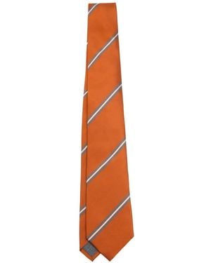 Brunello Cucinelli Striped Tie - White