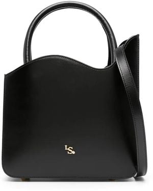 Le Silla Borsa Tote Ivy Con Placca Logo Media - Nero