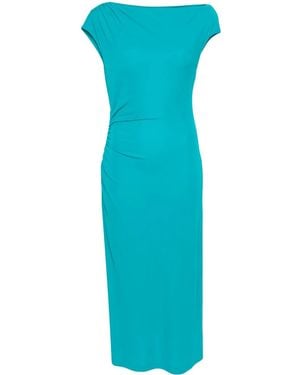 Alberta Ferretti Cowl-Neck Midi Dress - Blue