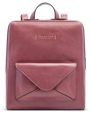 The Bridge Frida Leather Envelope-Pocket Backpack - Pink