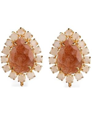 Bounkit Orecchini Con Pietra Di Luna - Marrone