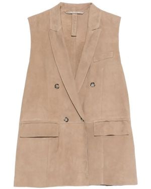 The Jackie Leathers Lanai Double-Breasted Gilet - Natural