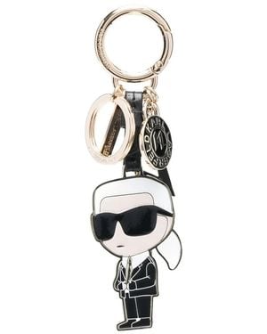 Karl Lagerfeld Portachiavi Ikon Con Ciondolo - Bianco