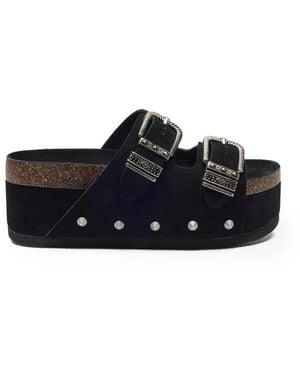 Ash Mystic Studded Platform Sandals - Black