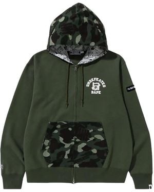 A Bathing Ape X Undefeated Color Camo Zip-Up Hoodie - Green
