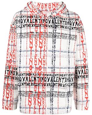 Valentino Garavani Logo-Print Cotton-Blend Hoodie - Red