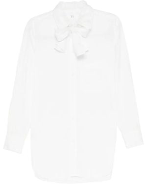 Y's Yohji Yamamoto Bow-Detail Long-Sleeve Shirt - White