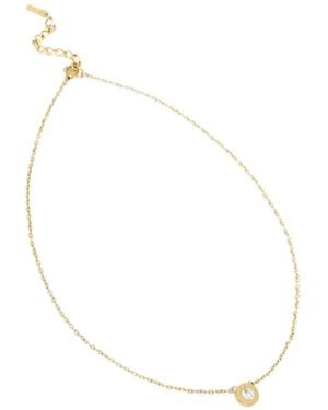 Trussardi Crystal-Embellished Logo-Engraved Necklace - White