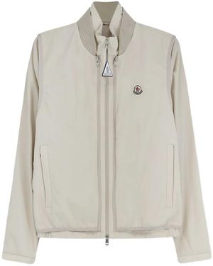 Moncler Zip-Up Logo Jacket - White