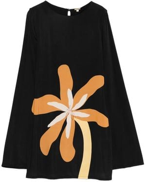 Cala De La Cruz Maisha Long-Sleeve Mini Dress - Black