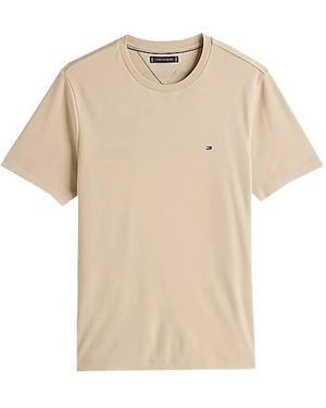 Tommy Hilfiger Logo Cotton T-Shirt - Natural