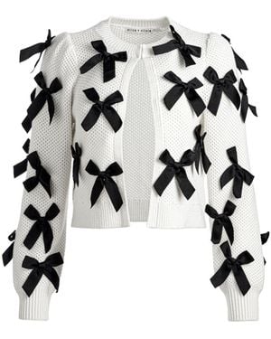 Alice + Olivia Kitty Bow Cardigan - Black