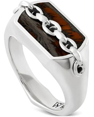 Stephen Webster Inline Tiger Eye Pinky Ring - White