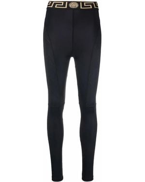 Versace Greca Waistband Performance Leggings - Blue