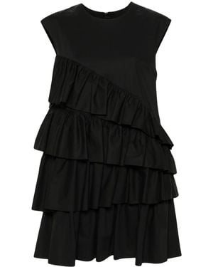 MSGM Ruffle-Detailing Cotton Dress - Black
