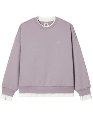 B+ AB Logo-Embroidered Layered-Effect Sweater - Purple
