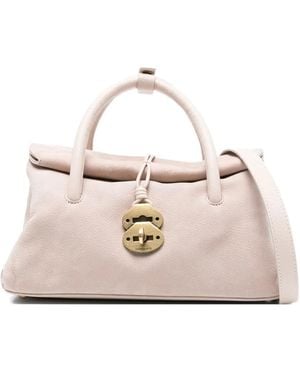 Zanellato Small Dotta Top-Handle Studded Tote Bag - Natural