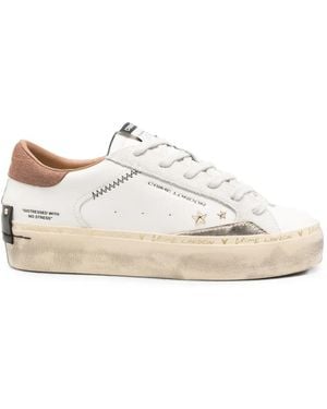 Crime London Star-Patch Distressed Trainers - White