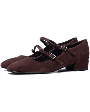 Poche Paris Buckle-Strap Court Shoes - Brown