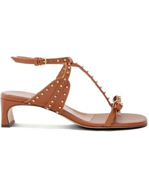 Odissi Jackie Leather Sandals - Brown