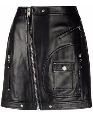 RED Valentino Zip-Up Biker Skirt - Black