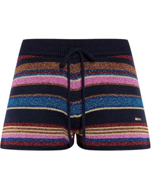 DSquared² Gestreifte Shorts im Glitter-Look - Blau