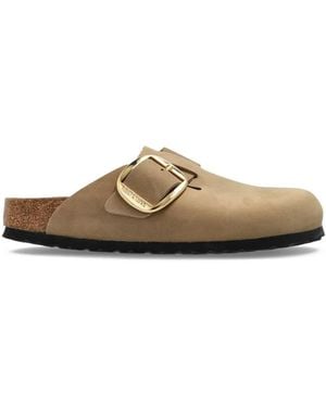 Birkenstock Boston Big Buckle Suede Mules - ブラウン