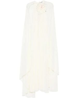 Rahil Hesan Floral-Appliqué Gown - White