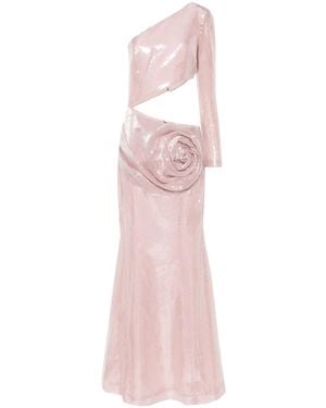 Jean Louis Sabaji Floral-Detail Sequinned Dress - Pink