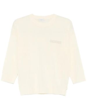 Peserico Top Met Ronde Hals - Naturel