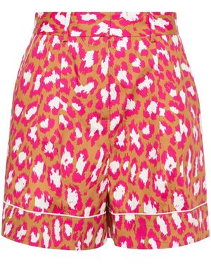 Diane von Furstenberg Shorts Mit Leoparden-Print - Rot