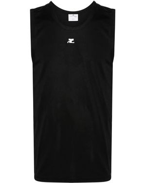 Courreges Logo-Appliqué Top - Black