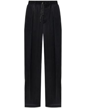 Maison Margiela Satin-Finish Drawstring Trousers - Black