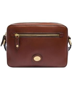 The Bridge Story Zip-Front Leather Messenger Bag - Brown